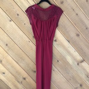 SIR Ruby red silk satin dress, Size S